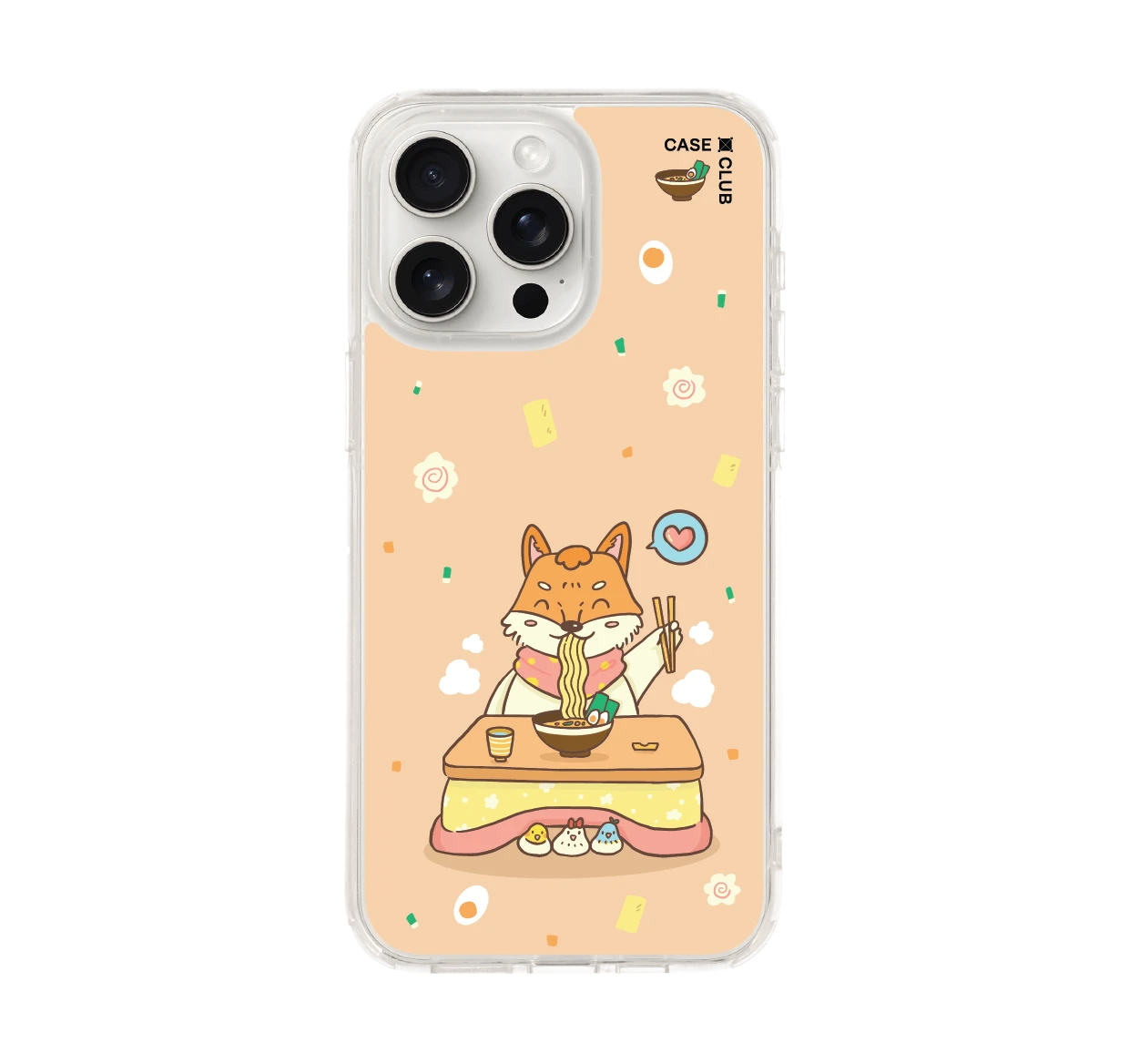 iphone 15 pro max clear case ramen fox